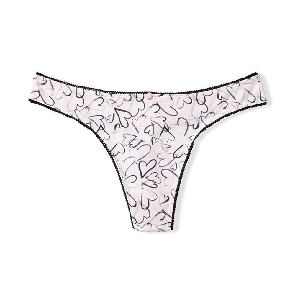 Victoria’s Secret Cotton Heart Print Thong